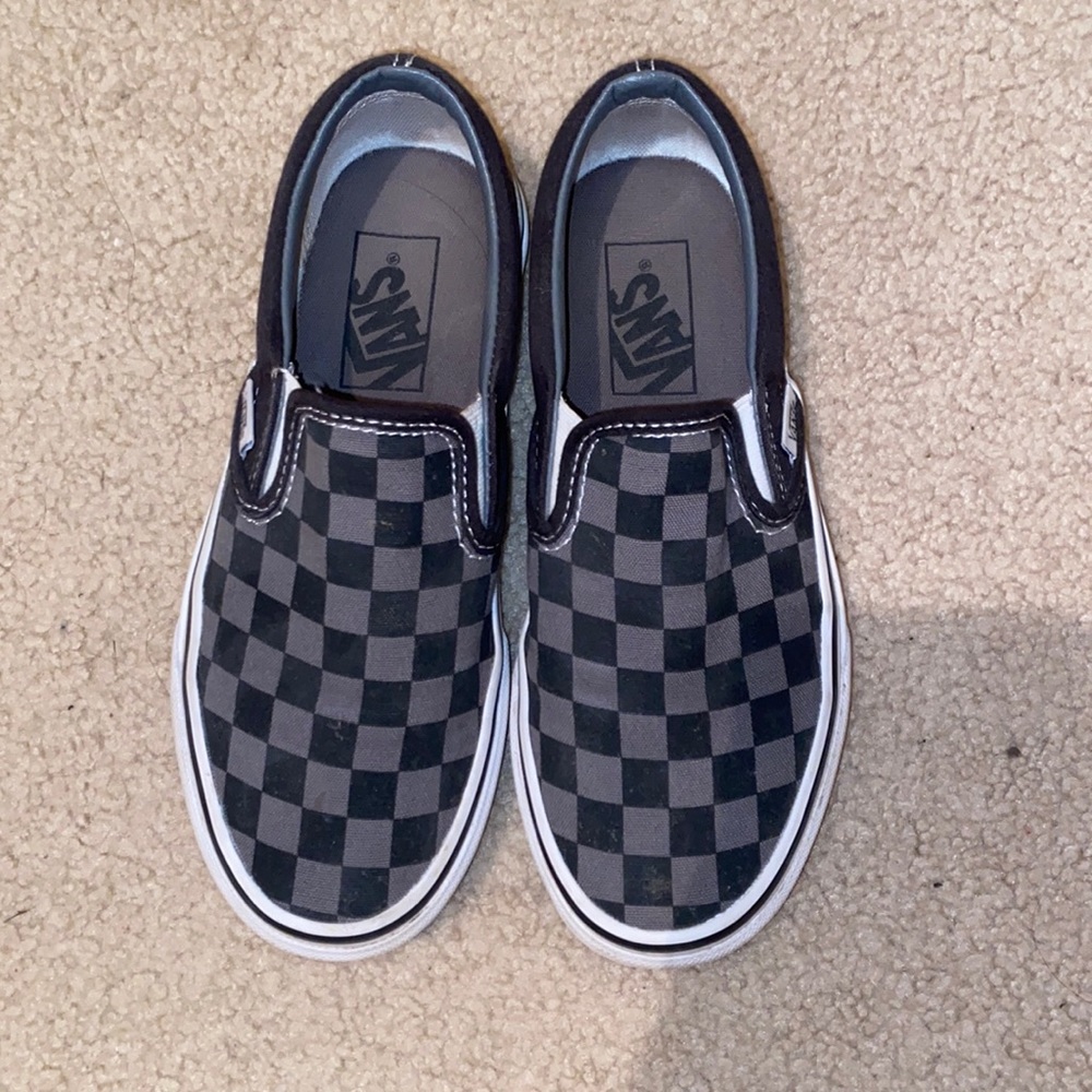 vans, checkered black/grey